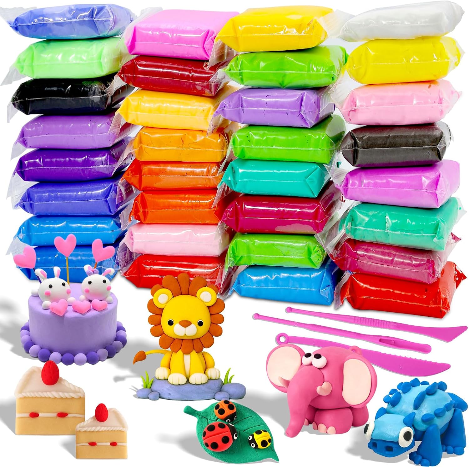 MuseLuxe 32-Color Air-Dry Clay Kit
