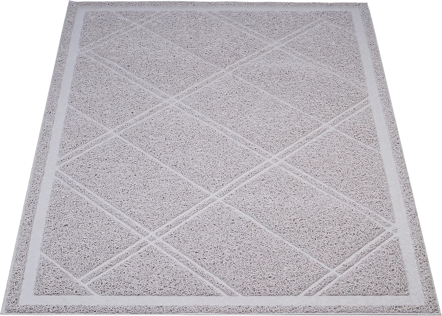 Amazon Basics Less-Mess Litter Trapping Cat Litter Box Mat, 24 x 35 Grey