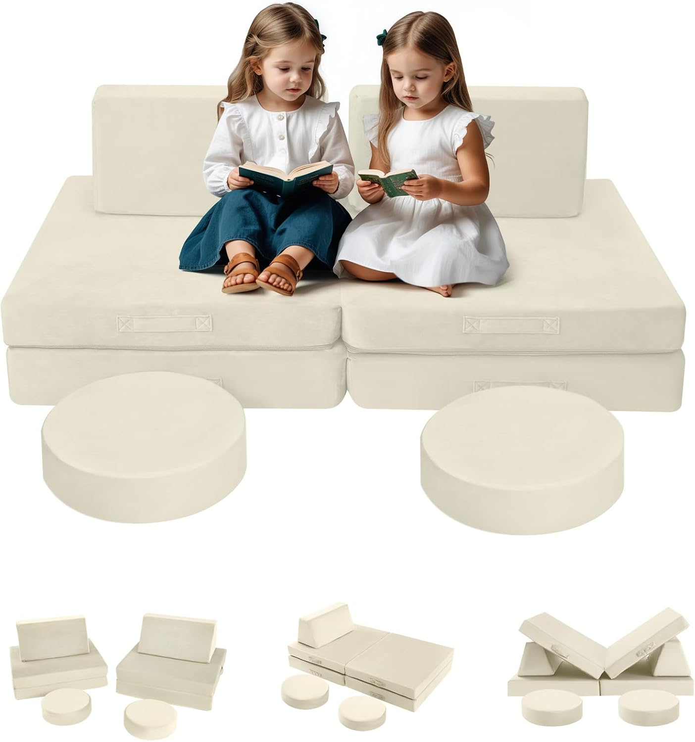 Divano gioco MeMoreCool Warm Ivory, 8 pezzi