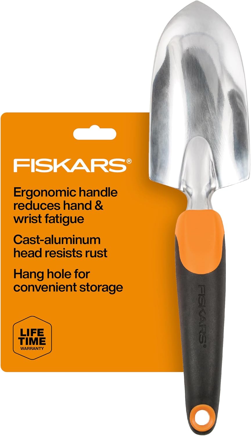 Fiskars Ergo Garden Trowel, Heavy Duty Hand Tool for Digging and Planting
