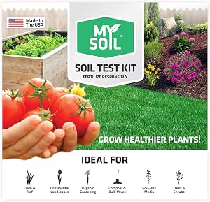 MySoil Soil Test Kit, Unlock Your Lawn & Garden Potential, Complete & Accurate Nutrient and pH Analysis with Recommendations Tailored to Your Soil and Plant Needs