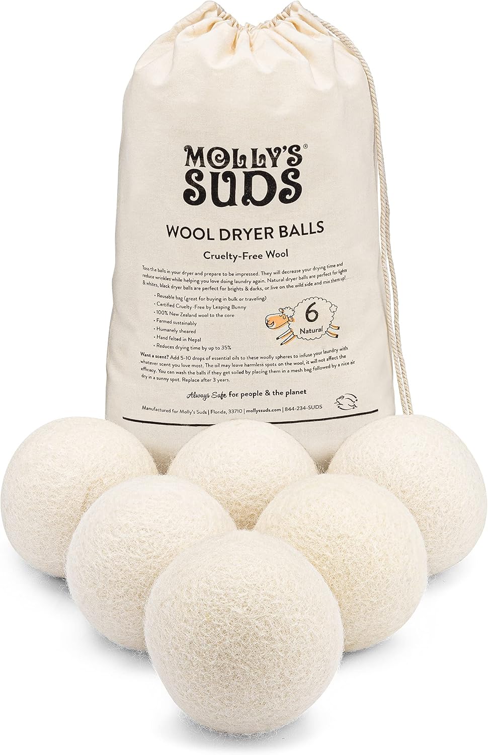 Molly's Suds XL Wool Dryer Balls