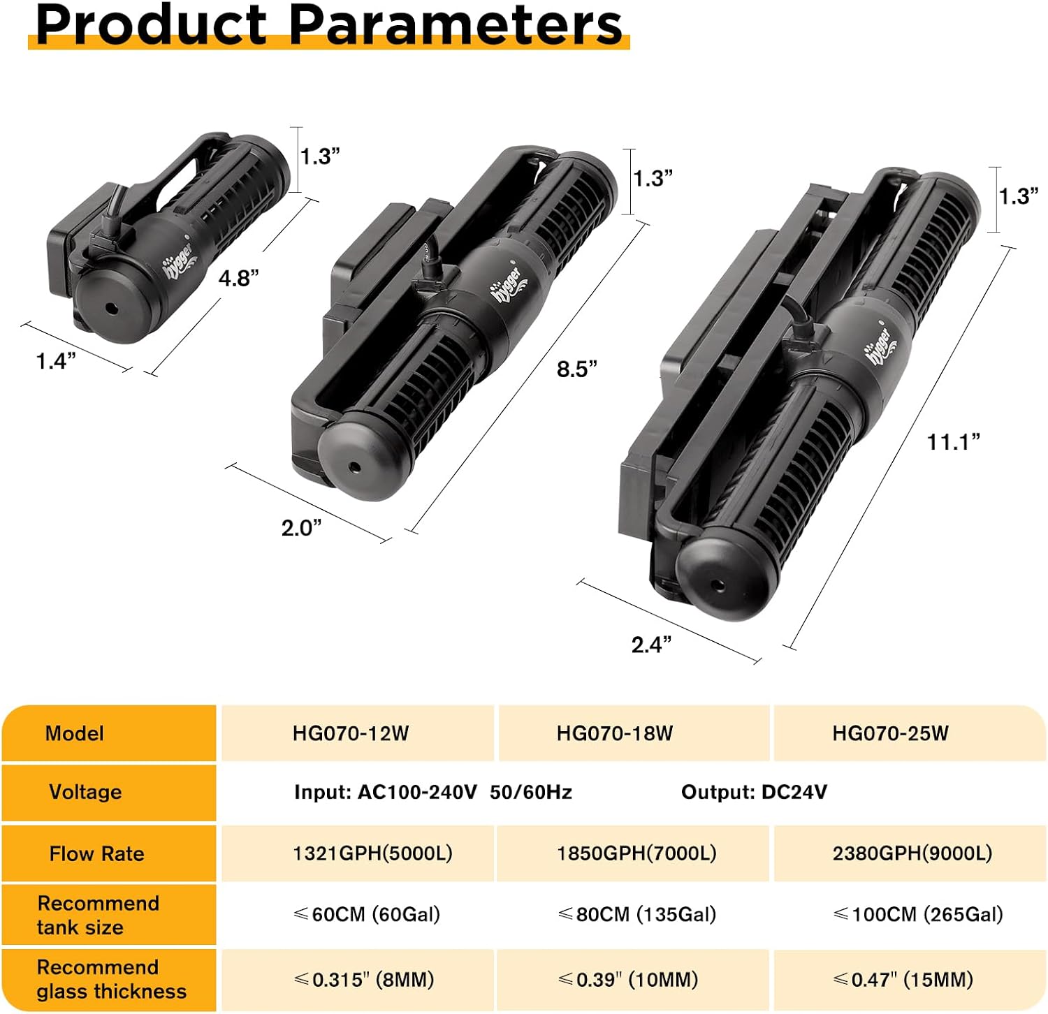 Hygger HG070 Cross-Flow Pump
