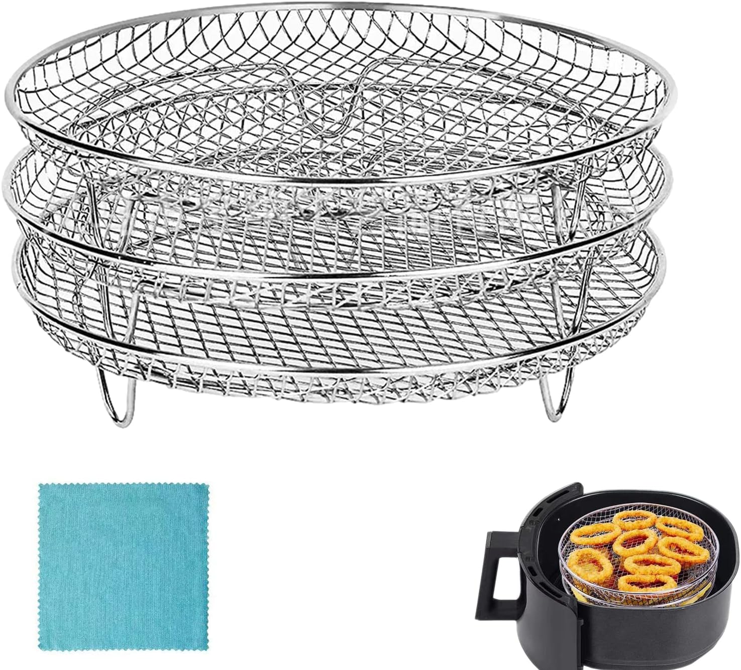 OSJCOOK Rundes Edelstahl-Dörrgitter-Set