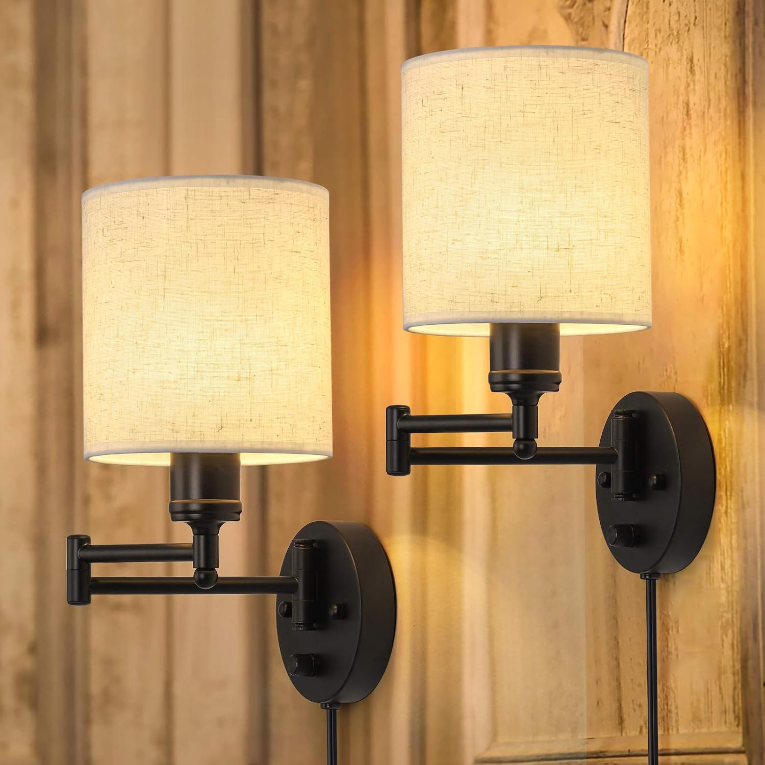 CADUKE Plug in Wall Sconce Set of 2