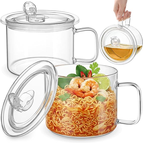 Eorbow 45 fl oz Glass Ramen Bowls, 2-Pack