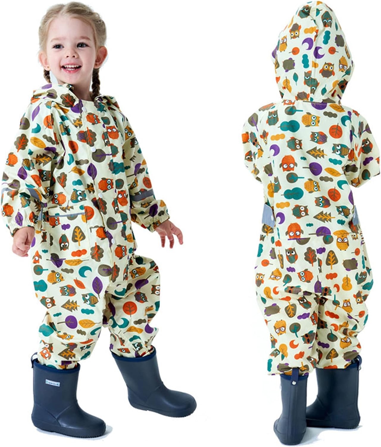 Fewlby Kids Toddler One-Piece Rain Suit