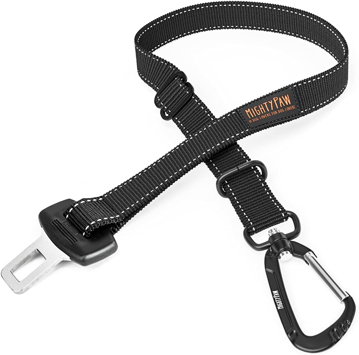 Mighty Paw Dog Seat Belt for Car, Heavy-Duty Aviation Aluminum Carabiner