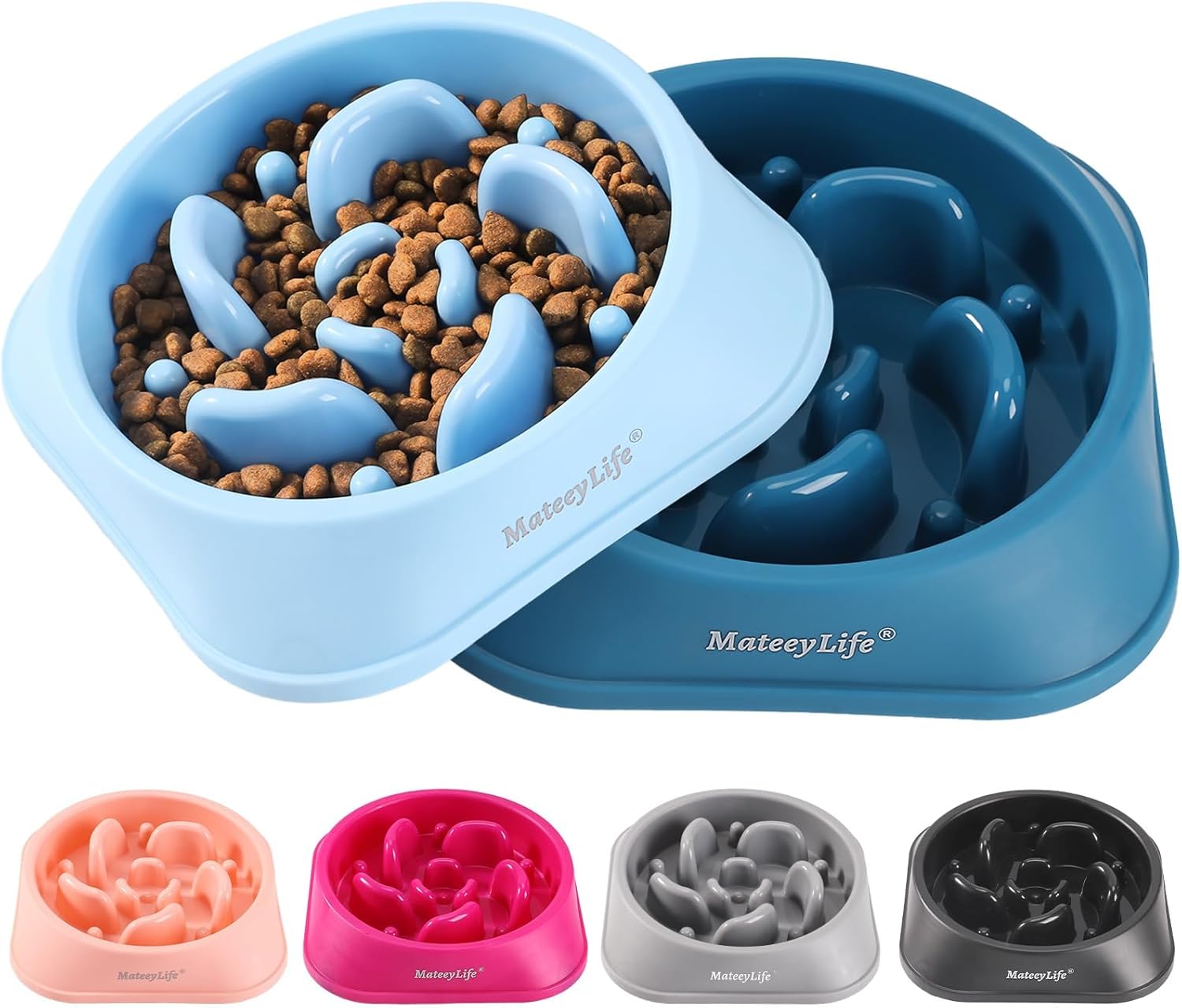 MateeyLife 2-Pack Slow Feeder Bowls