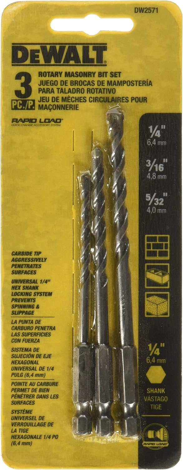 DEWALT DW2571 vs Makita D-07973 vs Bosch LBHXS7U: best masonry drill bit sets 2026