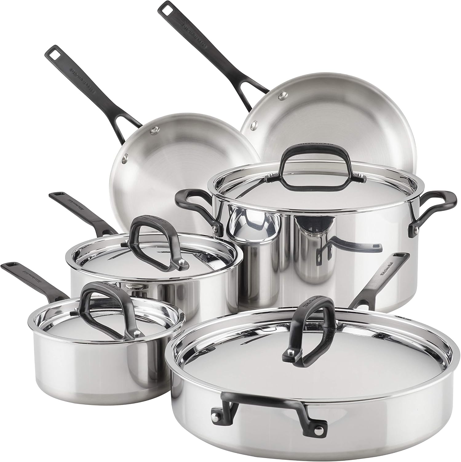 KitchenAid 5-Ply Clad Stainless Steel 10-Piece Cookware Set
