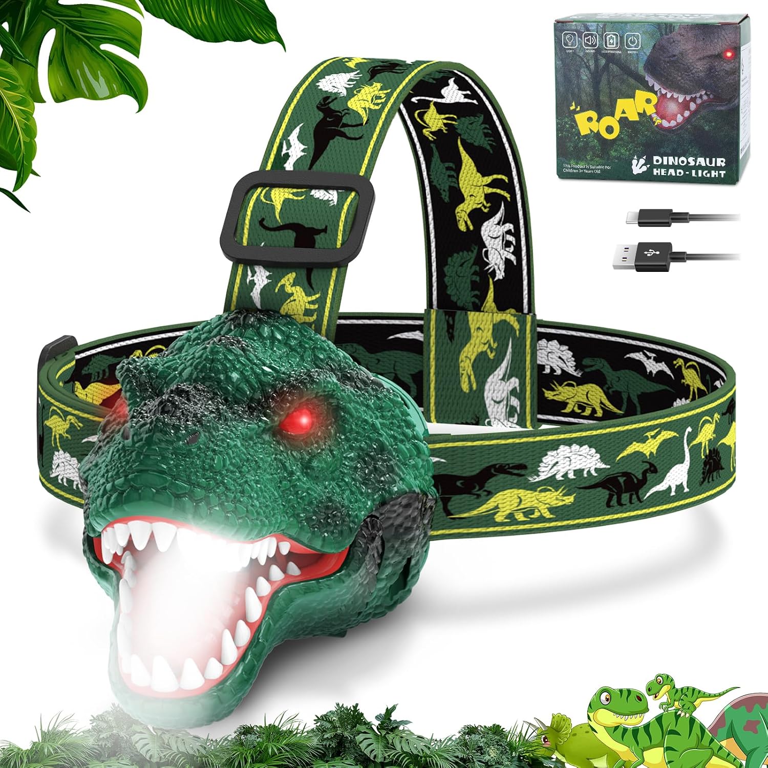 Nitigo Rechargeable Dinosaur Headlamp