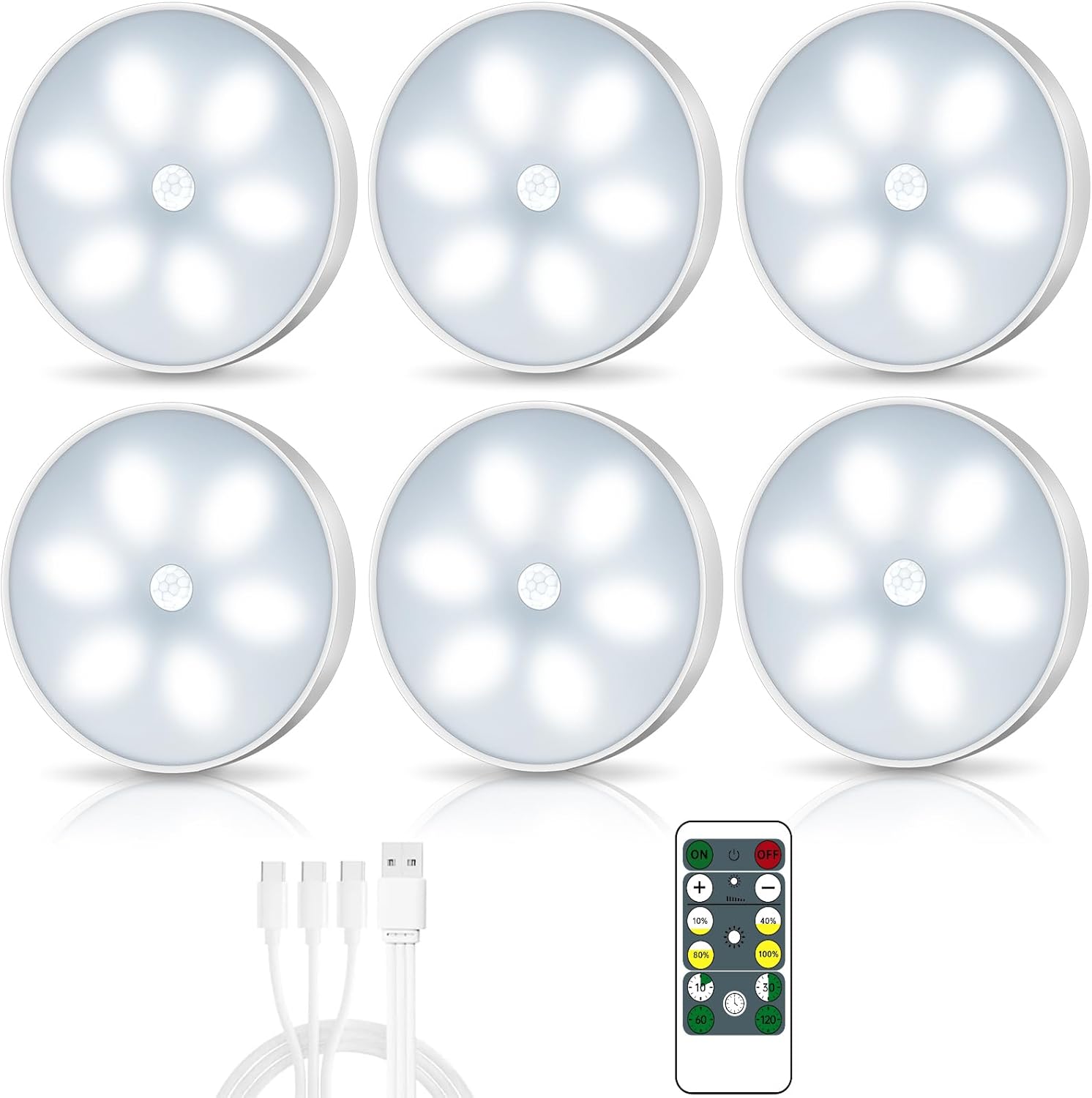 Lightbiz 6 luzes puck com sensor