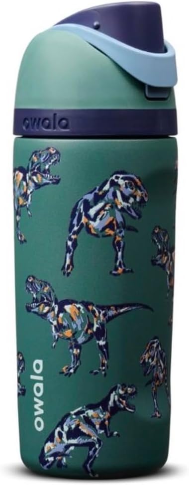 Owala × Cat & Jack FreeSip Kids Water Bottle 473ml Dinosaur | Stainless Steel, Insulated, Built-in Straw, Flip-Top Lid, Kids 16 fl oz
