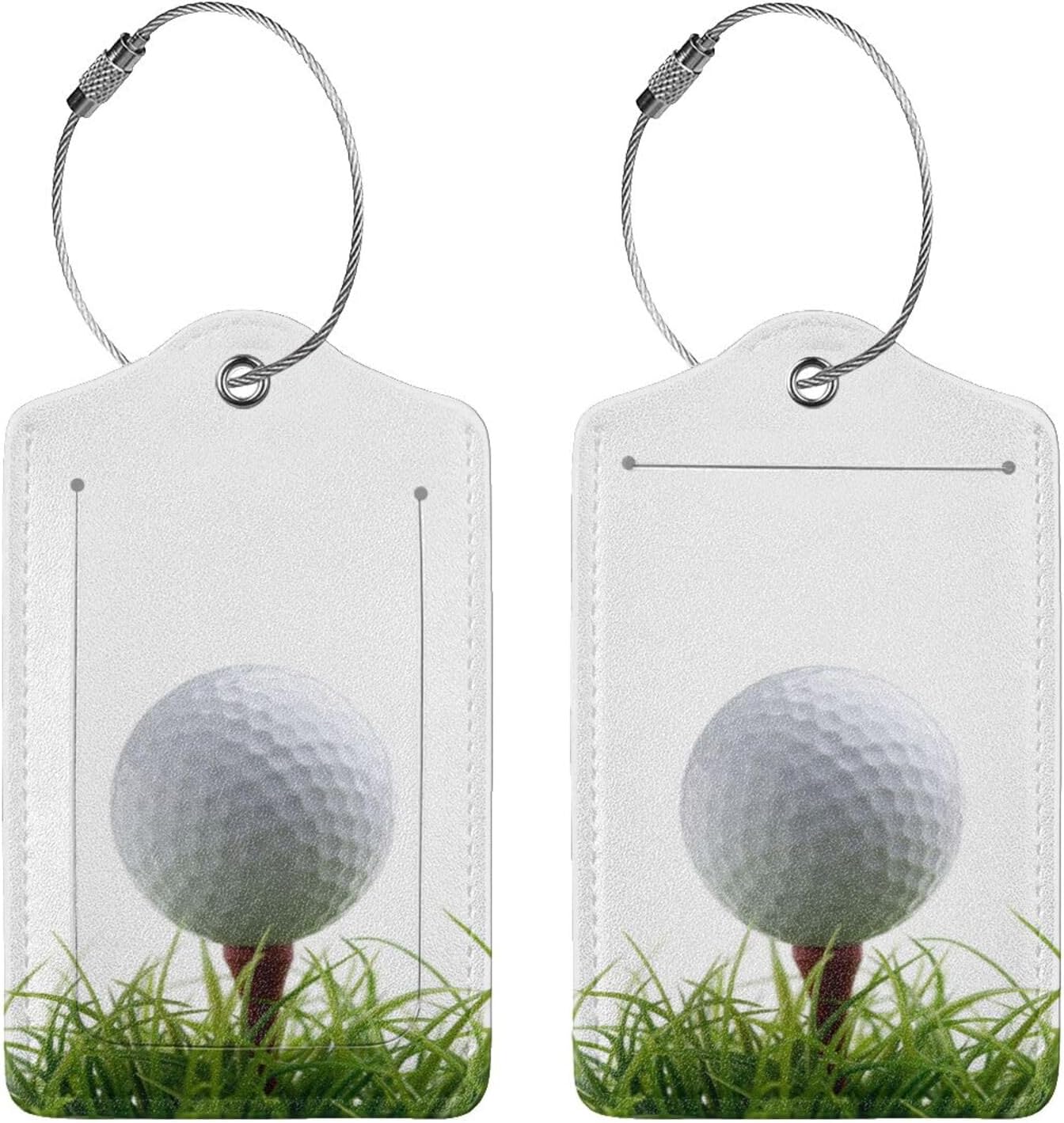 Golfball Privacy Luggage Tag Set