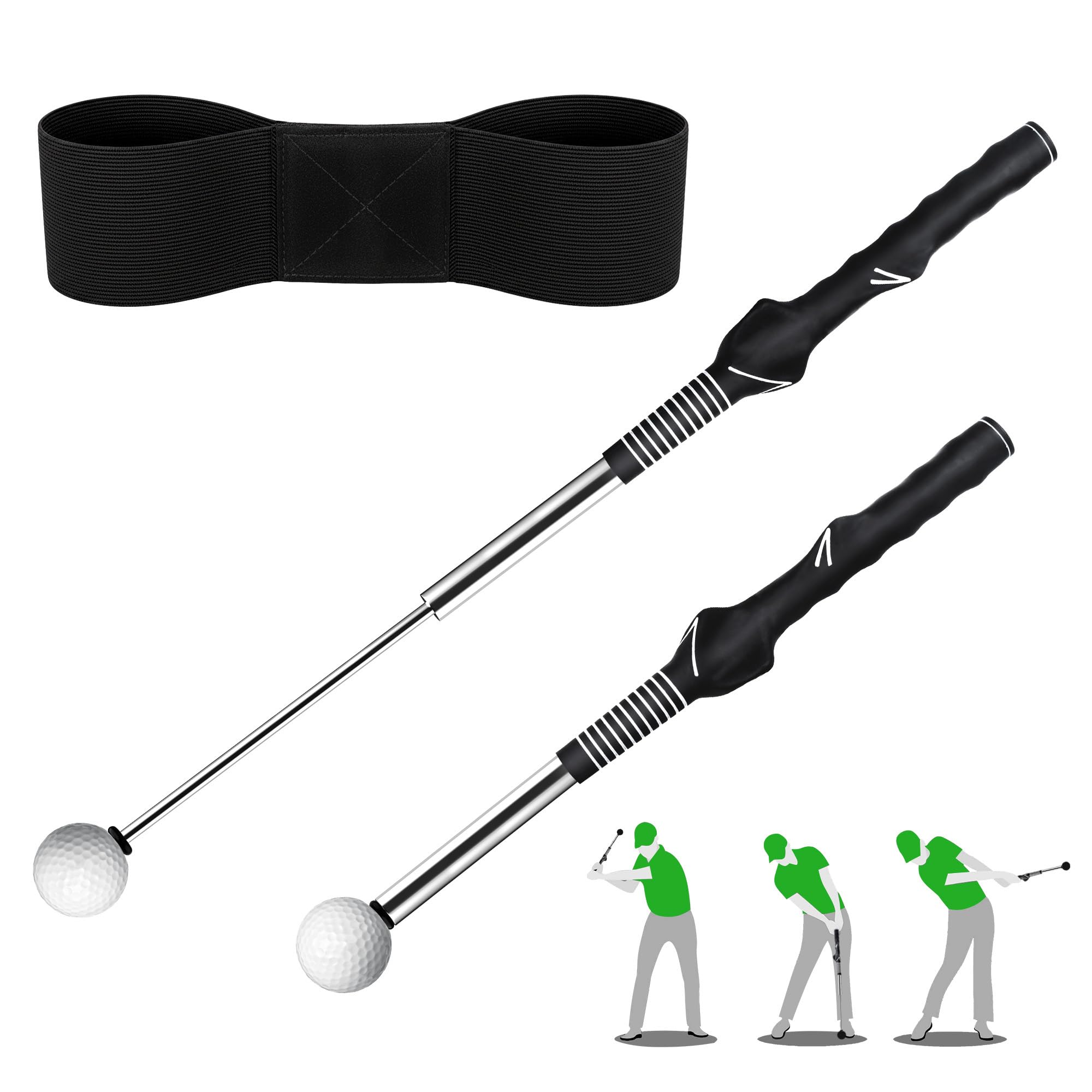 Seticek Retractable Golf Swing Trainer with Arm Band