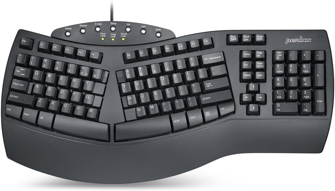 Perixx PERIBOARD-512B Wired Ergonomic Keyboard