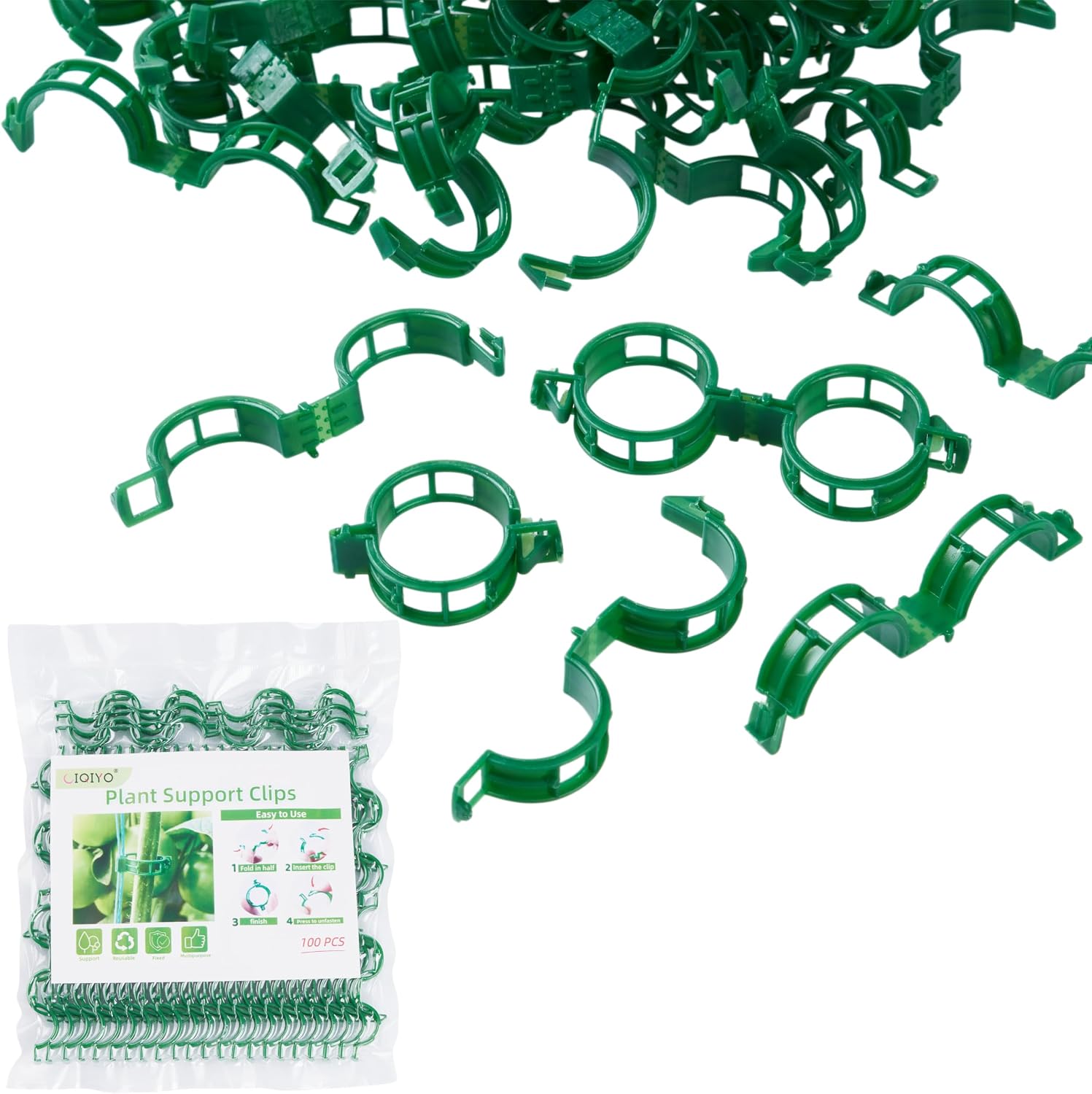 CIQIYO 100-Piece Plant Support Clips