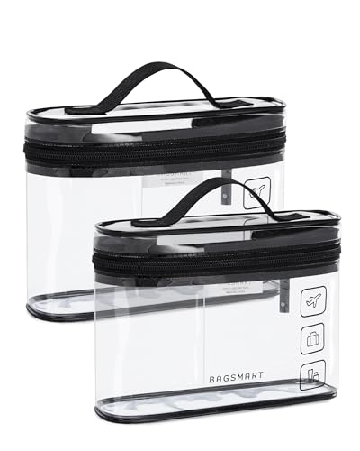 BAGSMART Clear Toiletry Bag 2-Pack