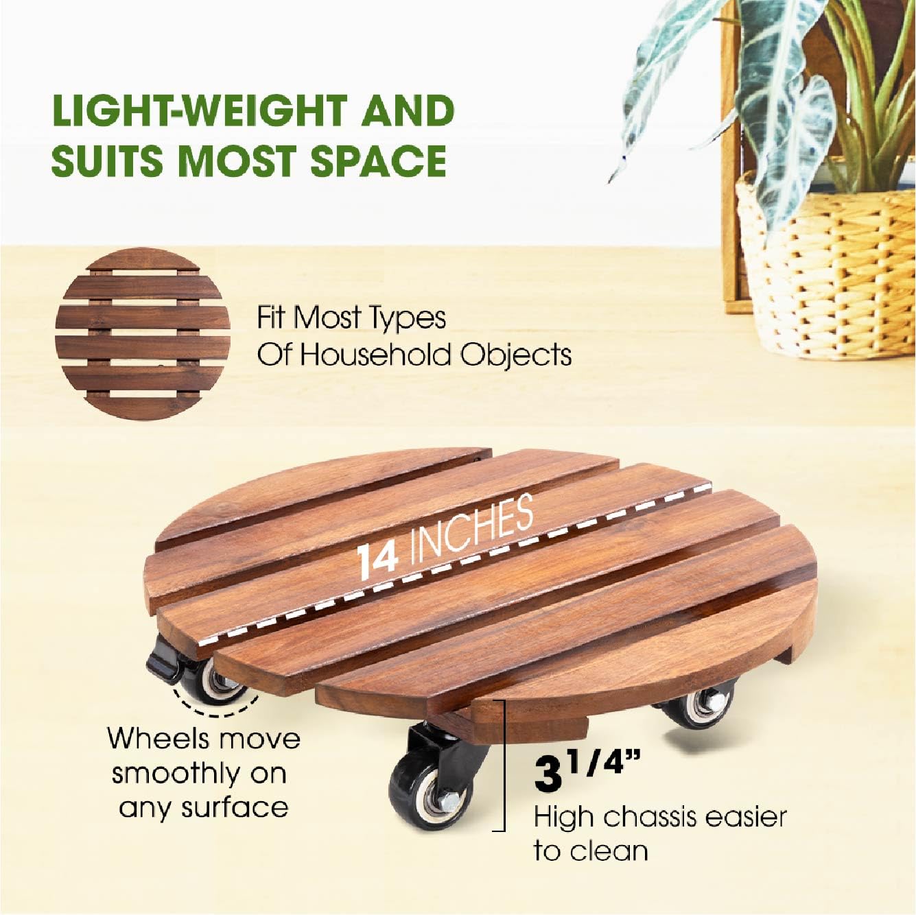 IDZO 14-Inch Acacia Caddies