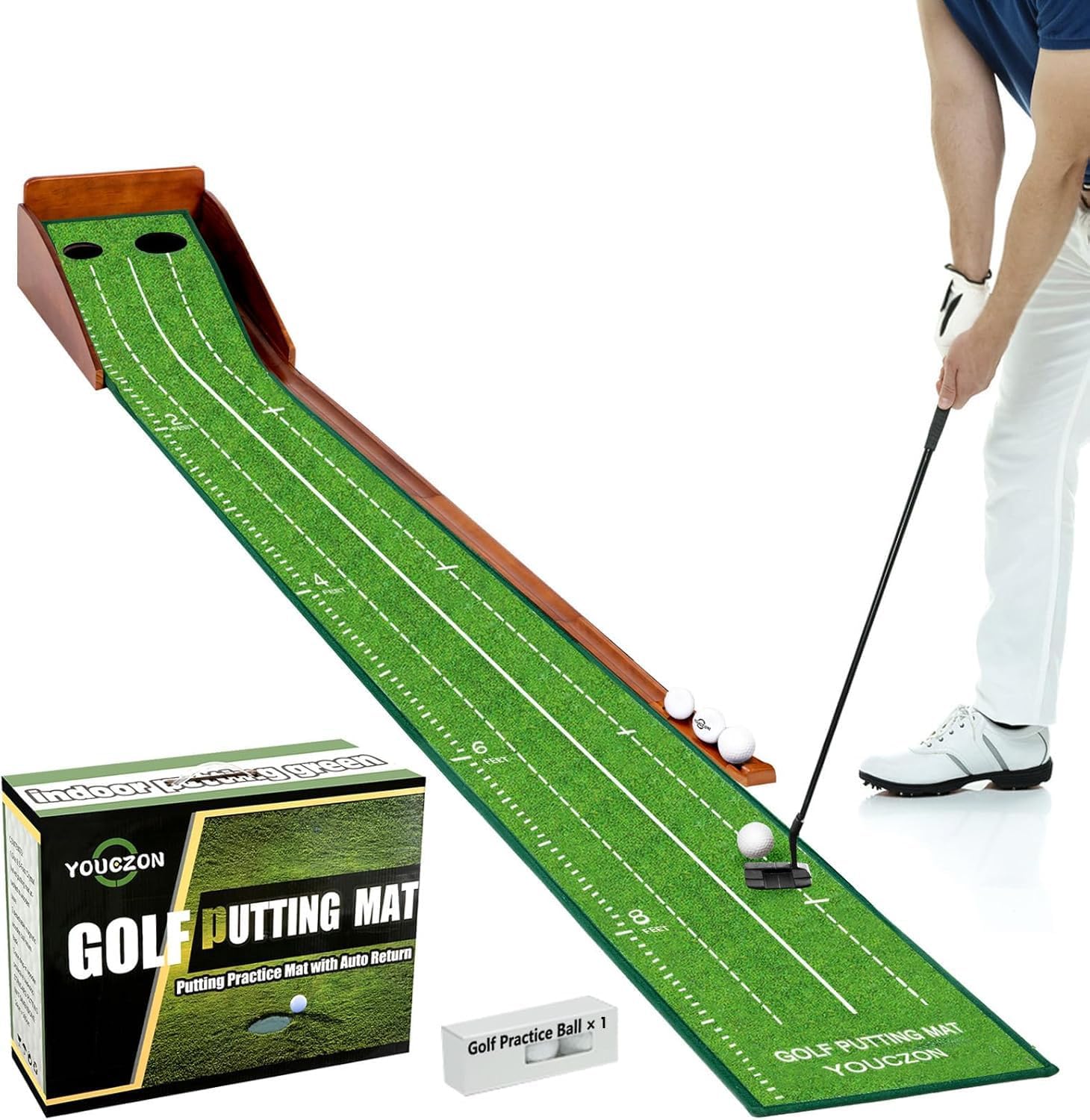 YOUCZON Two-Hole Putting Mat