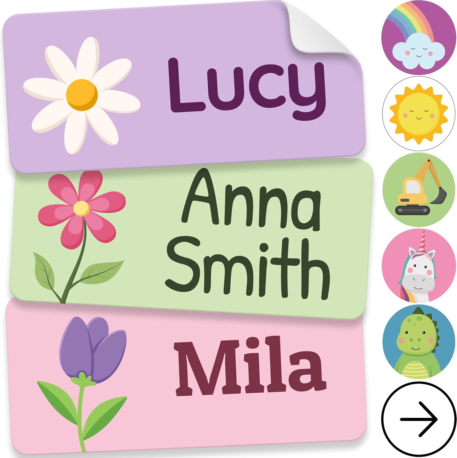 MELU Kids Flowers Labels