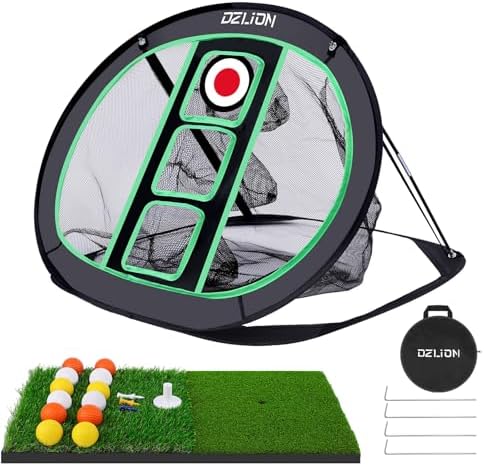Set con rete da chipping, 2 tappetini e 12 palline
