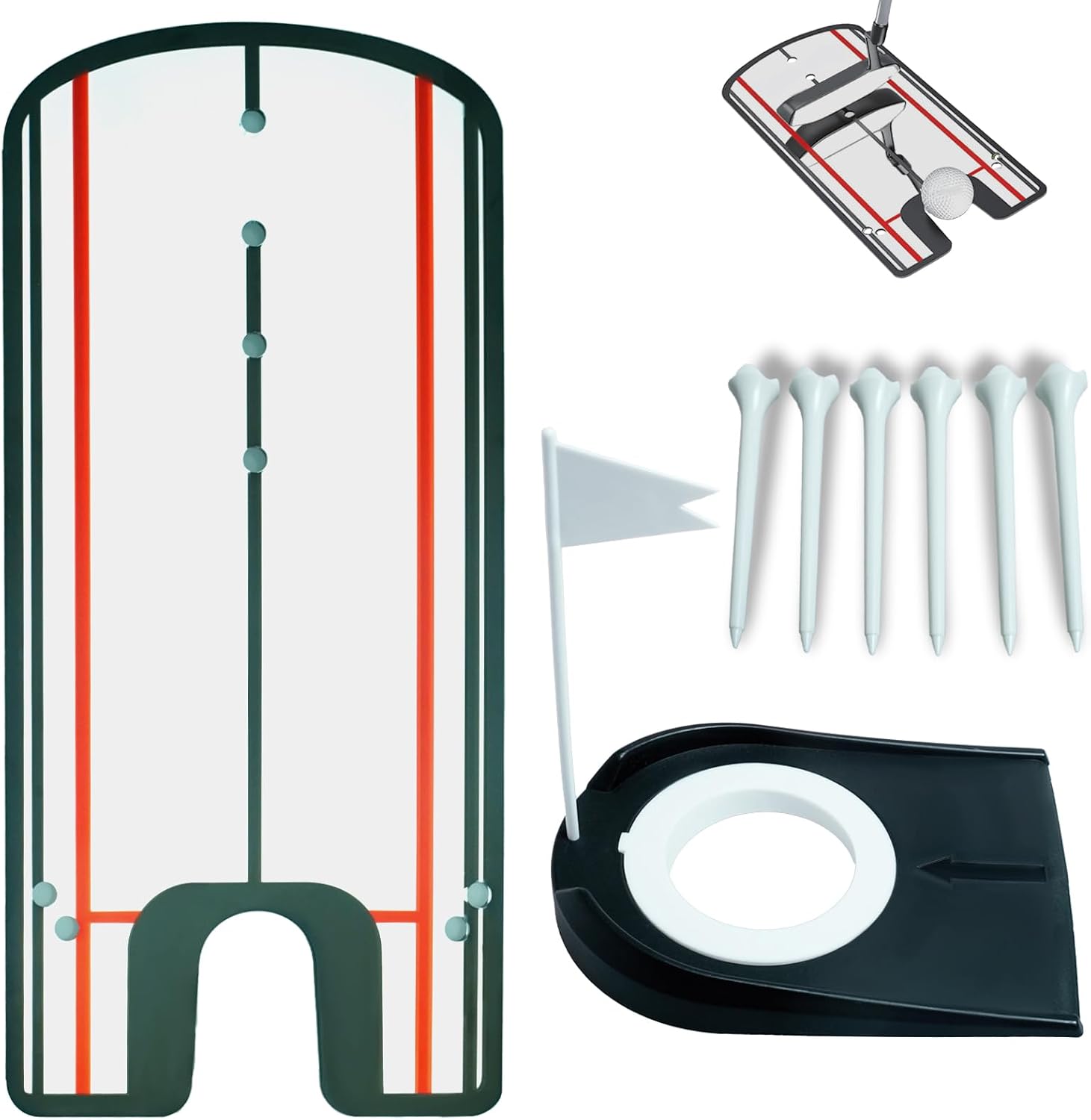 Putting-Spiegel-Set mit Loch und Flagge
