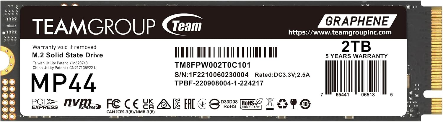 TEAMGROUP MP44 2TB PCIe 4.0 NVMe SSD