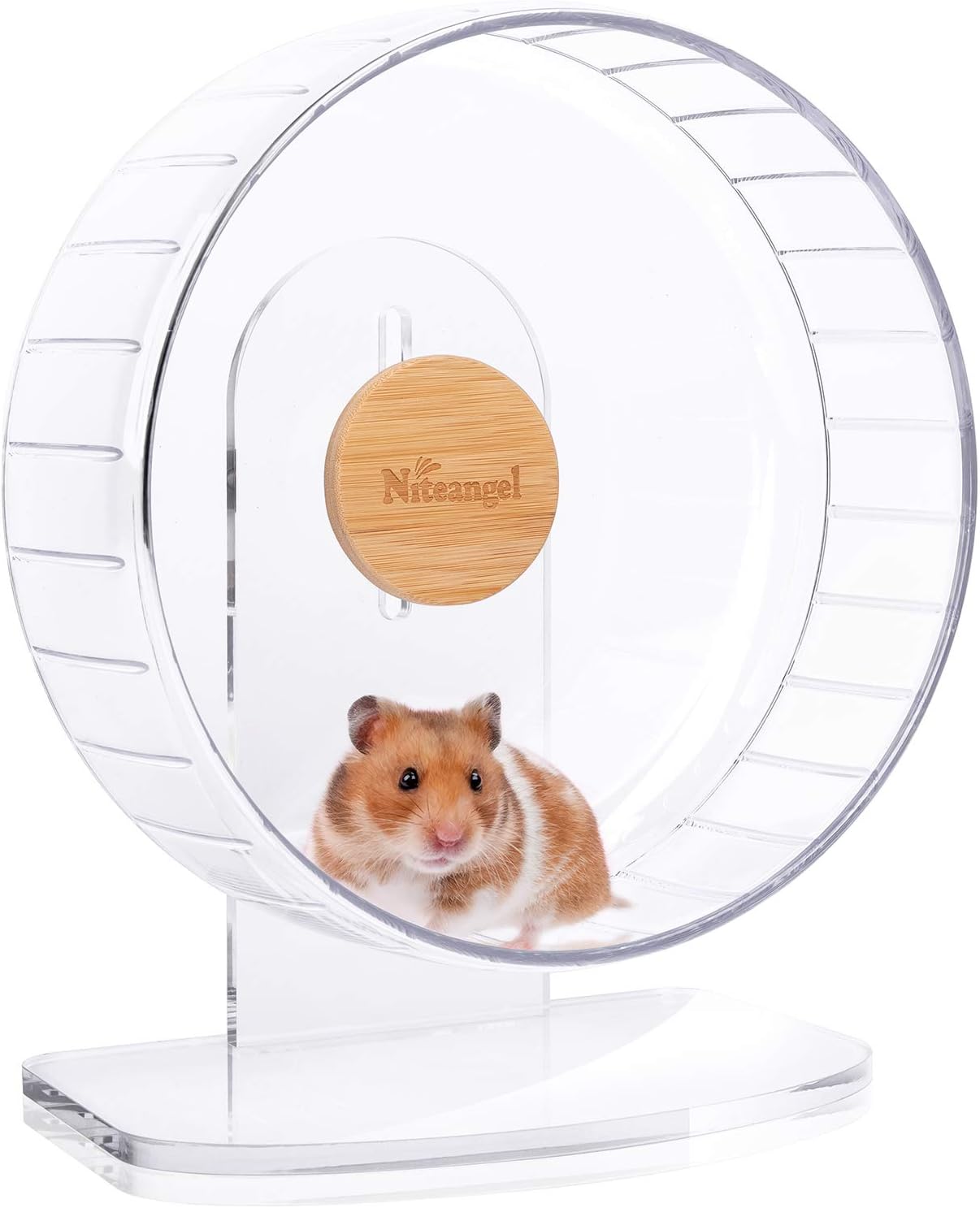 Niteangel Super-Silent Hamster Exercise Wheels: Quiet 10 inch Running Wheel | Can 10.6-13.4 inches Adjustable Height, No Bend Back Spinner Running for Dwarf Syrian Hamster Gerbils Mice Or Other Small Animal
