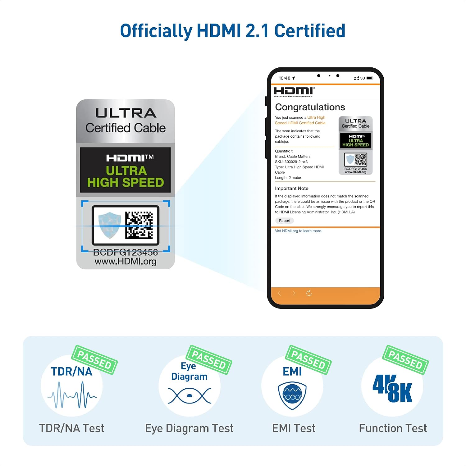 Cable Matters 3-Pack 8K HDMI Cable