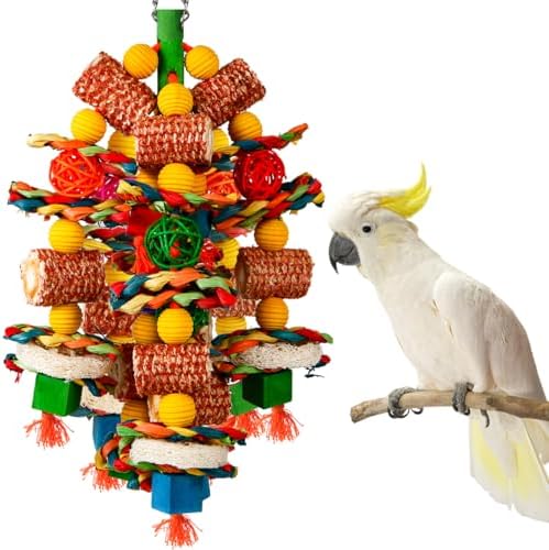 Natural Corn Cob and Loofah Slices Bird Chew Toys