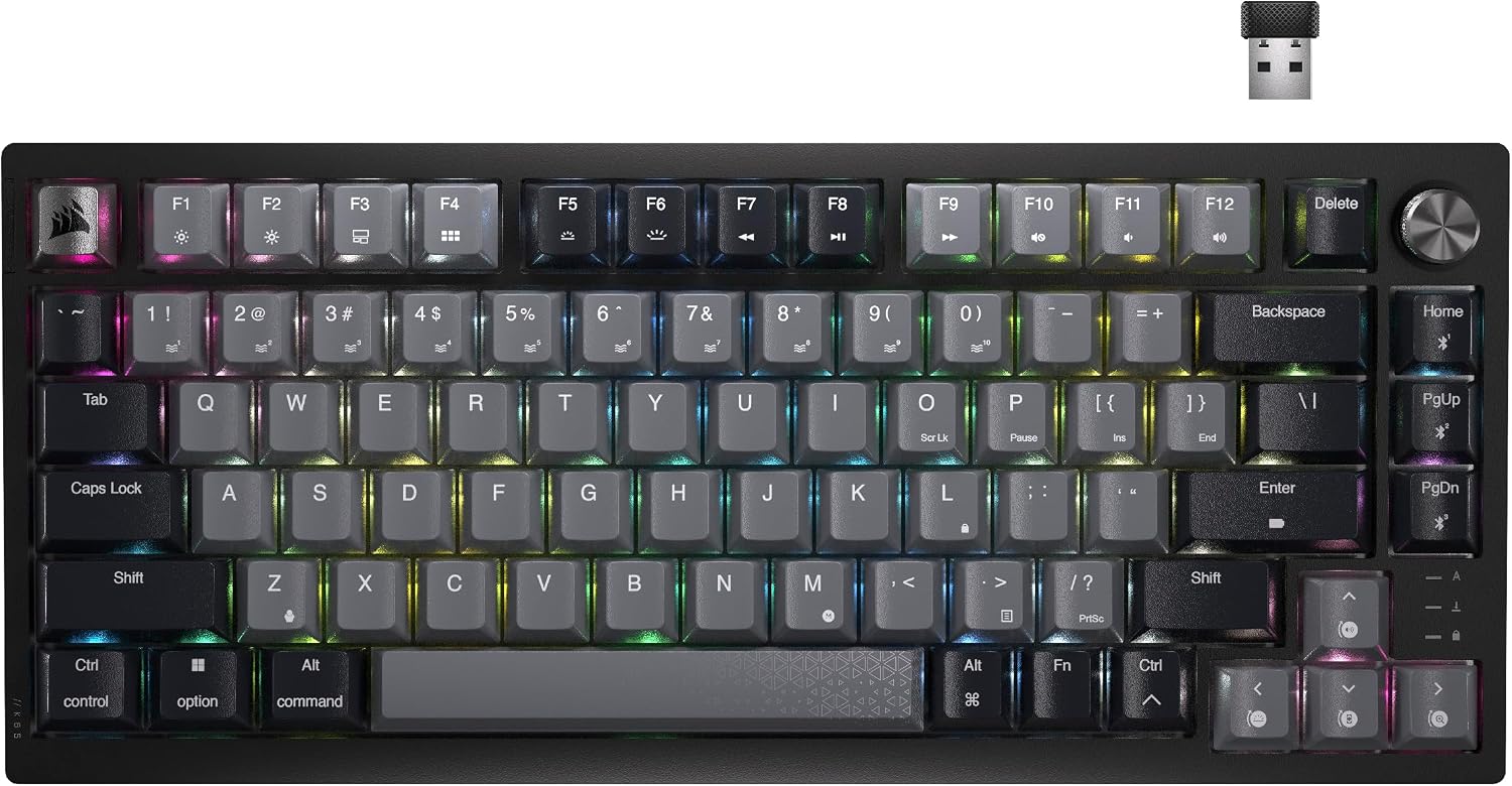 Bezprzewodowa klawiatura gamingowa RGB Corsair K65 Plus 75%