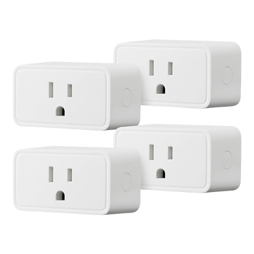 Amazon Basics Smart Plug, Works with Alexa Only, Voice Control, Remote APP Control, Schedule, Compact Design, Versatile, 2.4 GHz Wi-Fi, No Hub Required, 4-Pack, White