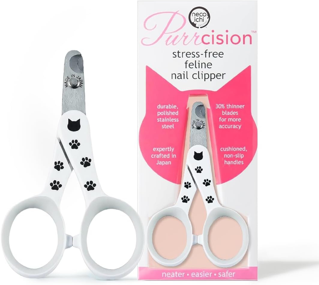 Necoichi Purrcision Stainless Steel Cat Nail Clipper, Made in Japan (White)