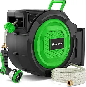 Retractable Garden Hose Reel, 5/8 in x 100 ft