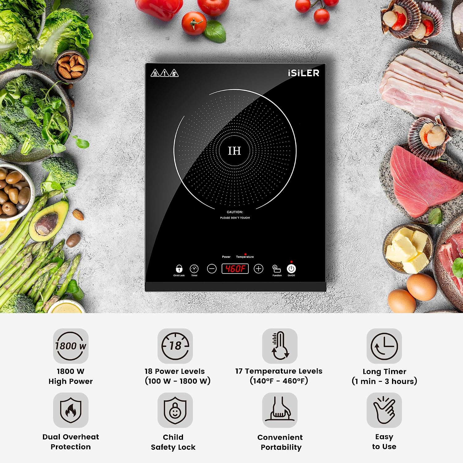 iSiLER 1800W induction cooktop