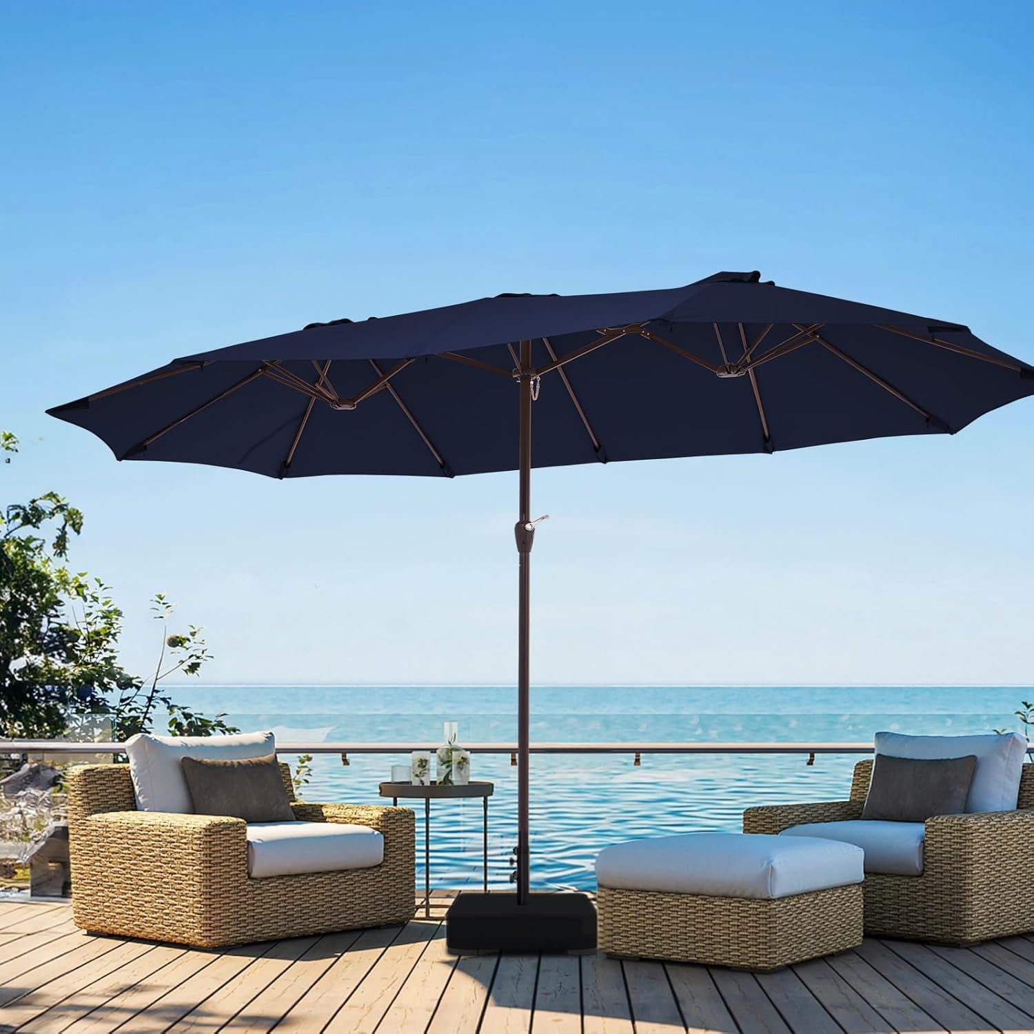 JEAREY 15 ft Double-Sided Patio Umbrella