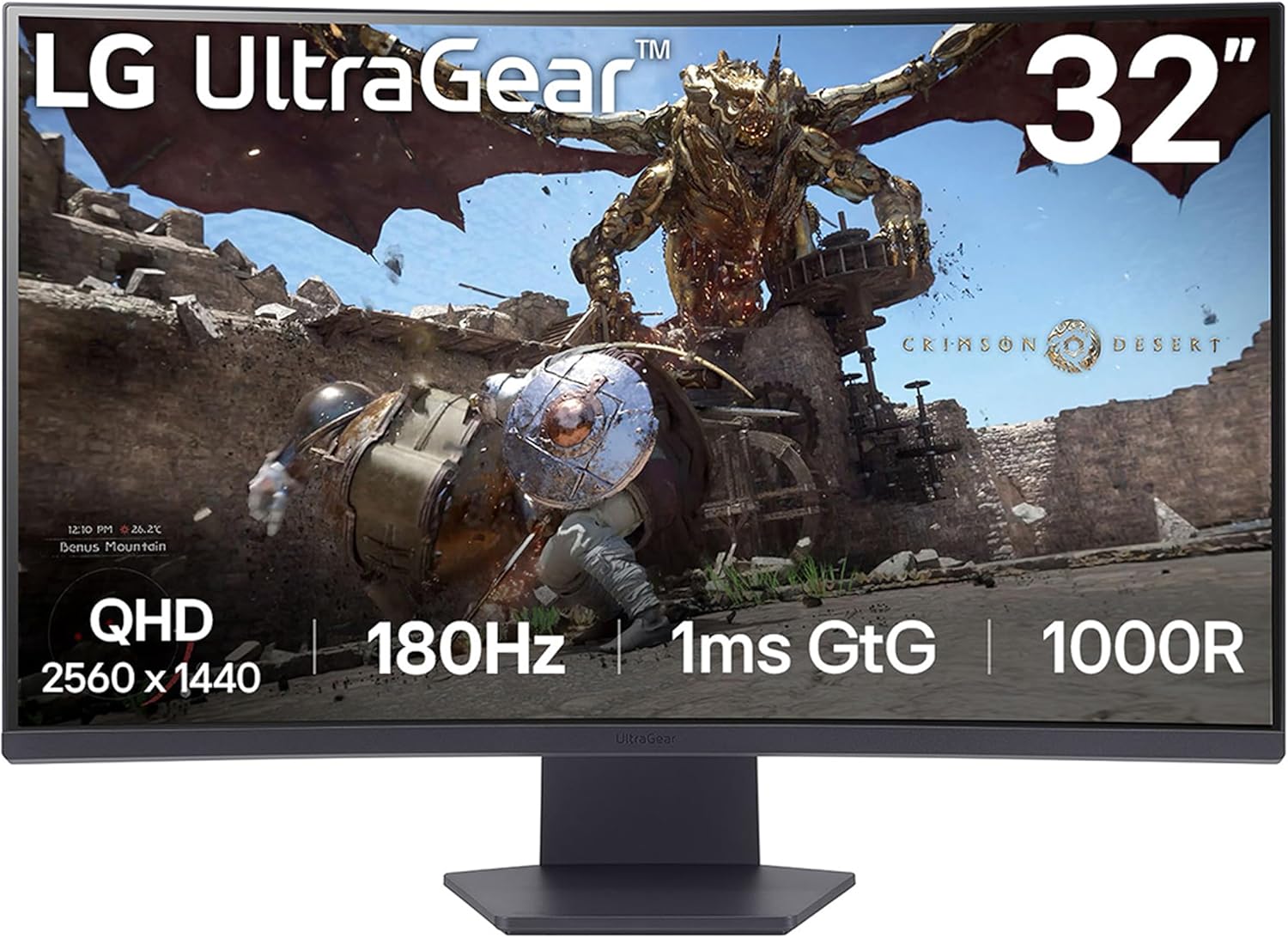 LG UltraGear 32GS60QC-B 32-inch Curved Gaming Monitor