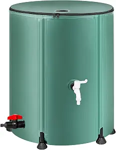 Collapsible 53-Gallon Rain Barrel with Filter and Overflow Kit