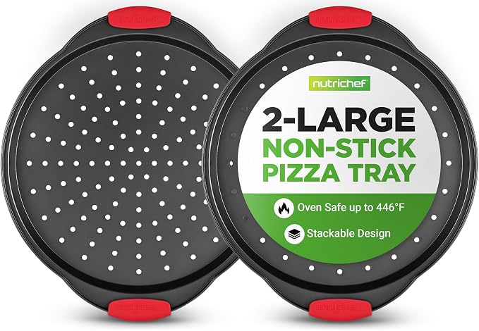 NutriChef 13-Inch Pizza Tray Set