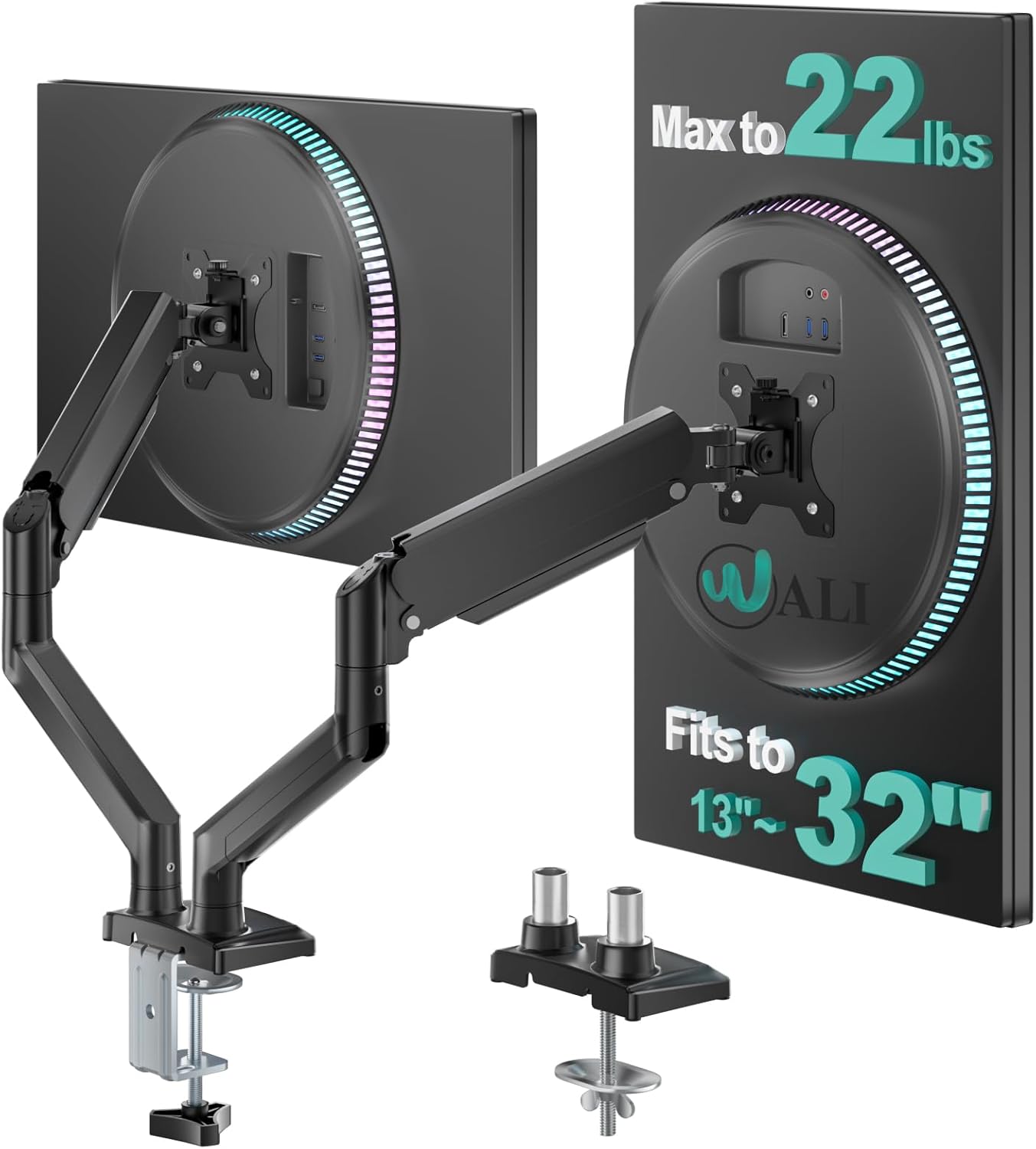 WALI GSMP002N Dual Monitor Stand
