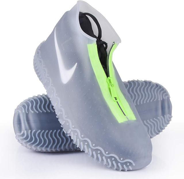 Shiwely Silicone Waterproof Shoe Covers, Upgrade Reusable Overshoes with Zipper, Resistant Rain Boots Non-Slip Washable Protection for Women, Men