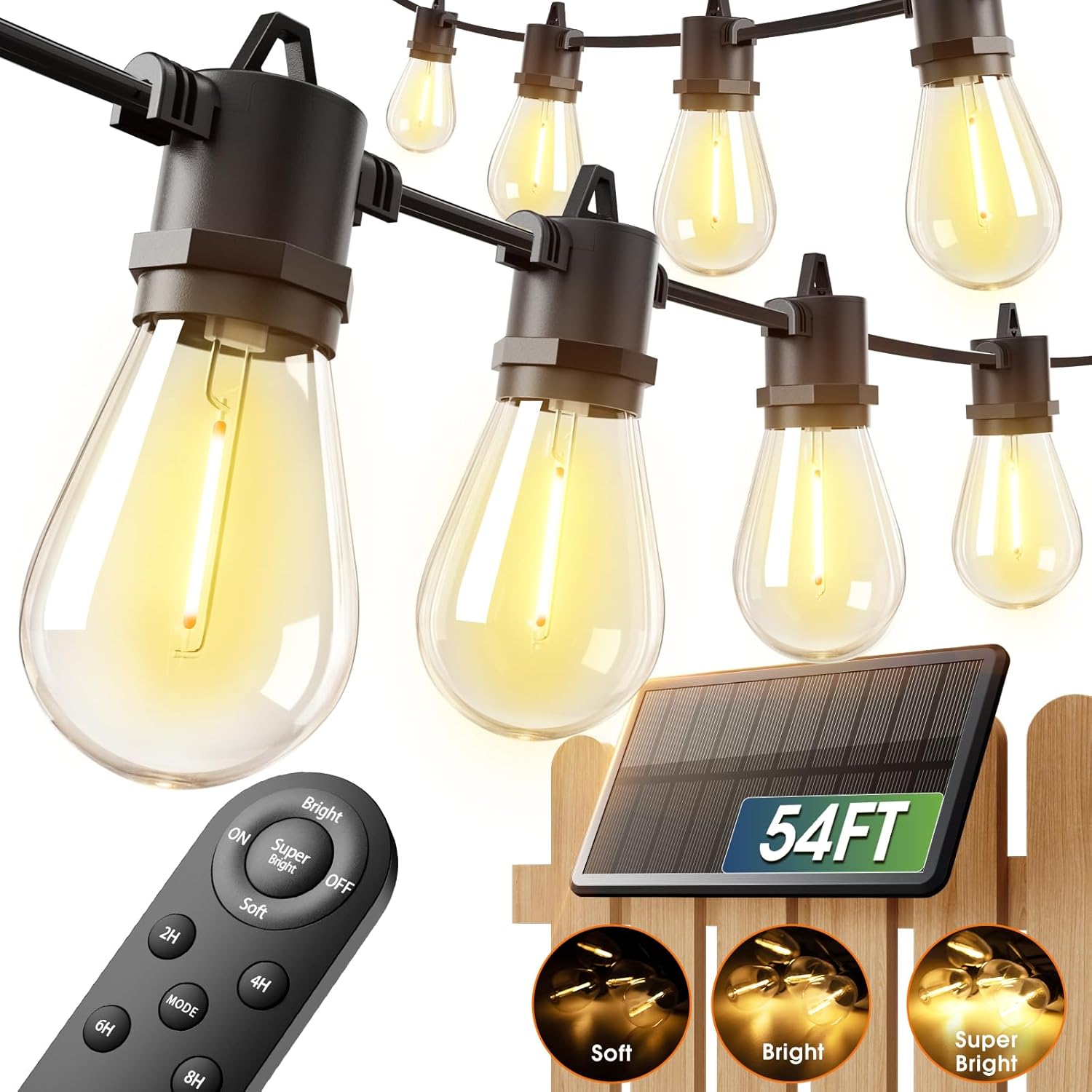 addlon 54FT Solar String Lights