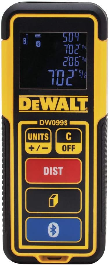 DEWALT DW099S Bluetooth Laser Distance Measure