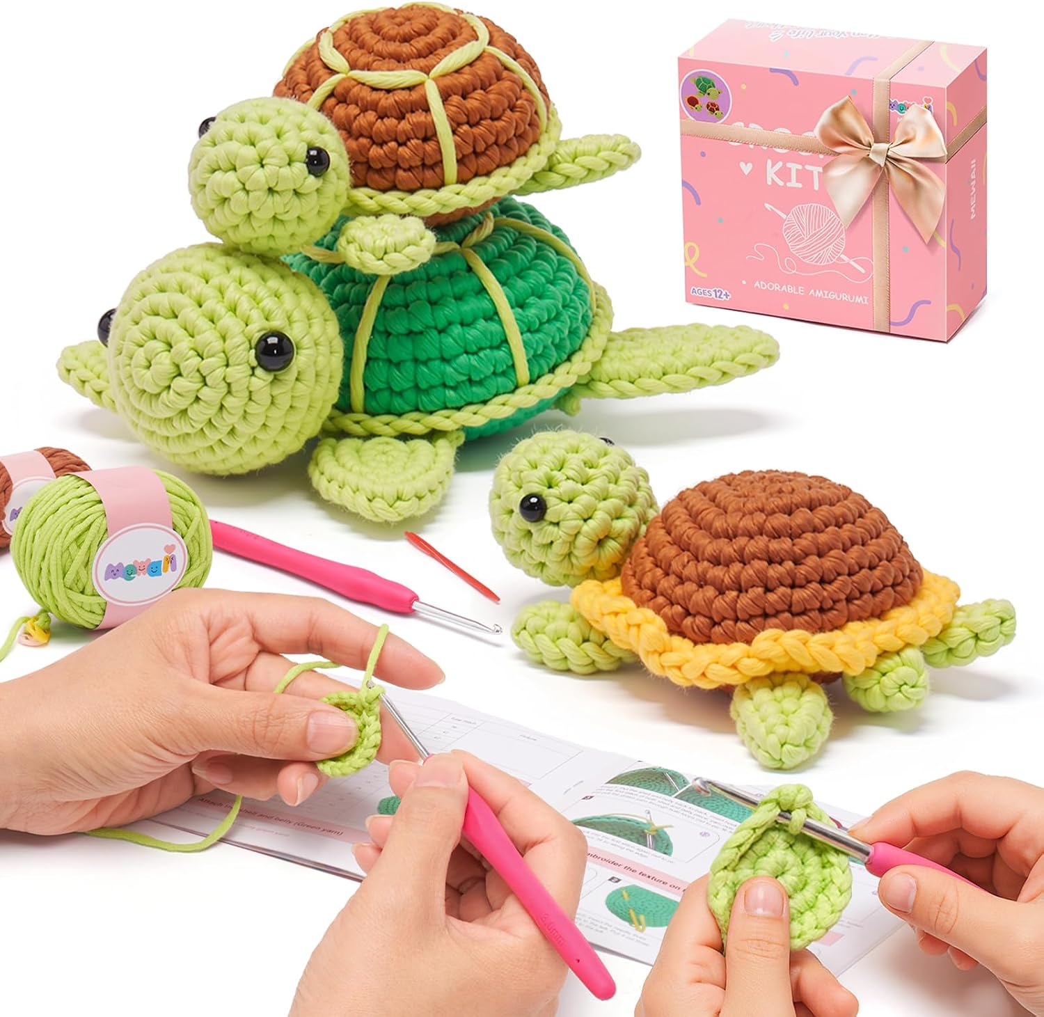 Mewaii 3-Pack Sea Turtles Crochet Kit