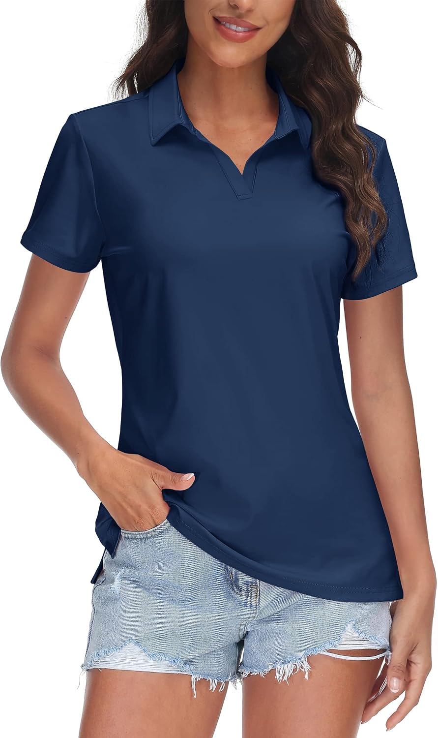 TACVASEN V-Neck Golf Polo