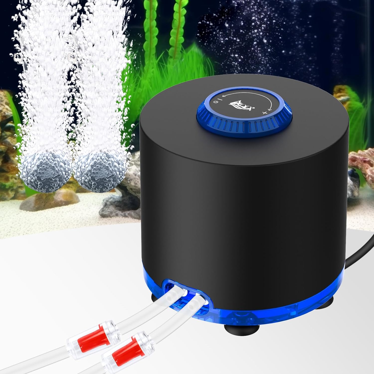 AQQA Aquarium Air Pump 3W Dual Outlet