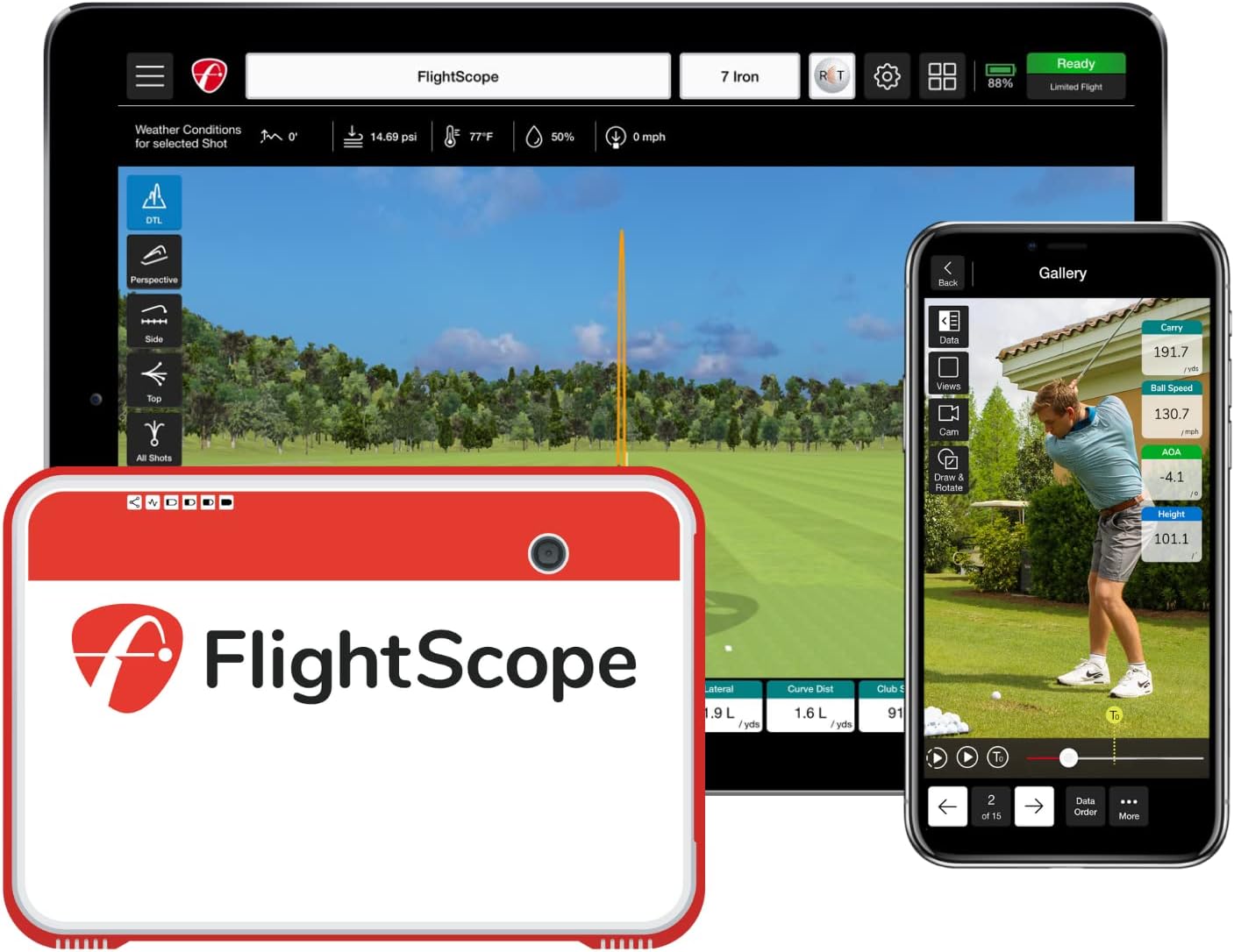 FlightScope Mevo+ GPS Launch Monitor and Golf Simulator