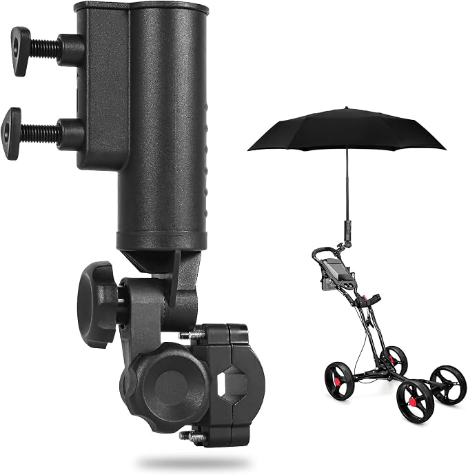 Heavy Duty Golf Push Cart Umbrella Holder 180 Adjustable